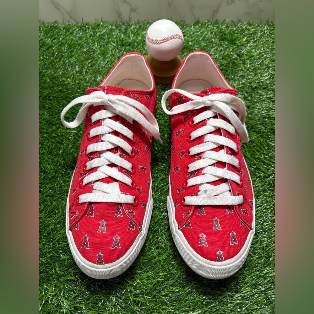 Row One MLB Los Angeles Angels Low Top Sneakers-Unisex M-6.5, W-8.0-Preowned EUC